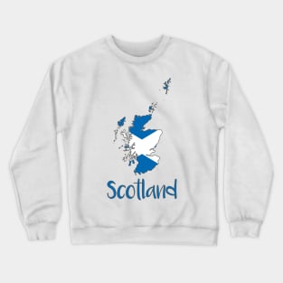 Scotland Saltire Map Typography Design Crewneck Sweatshirt